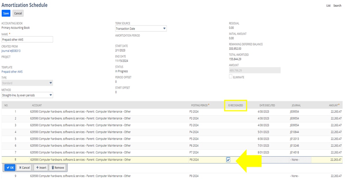 How to stop amortization in netsuite